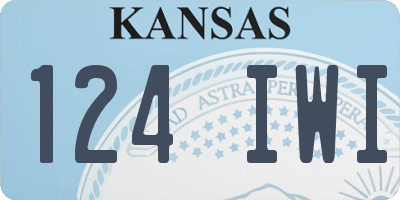KS license plate 124IWI