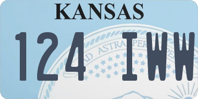 KS license plate 124IWW