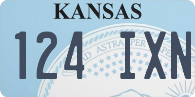 KS license plate 124IXN