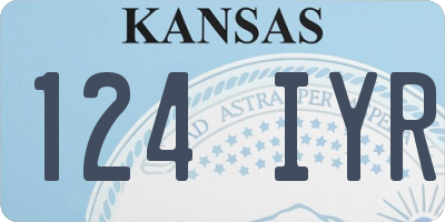 KS license plate 124IYR