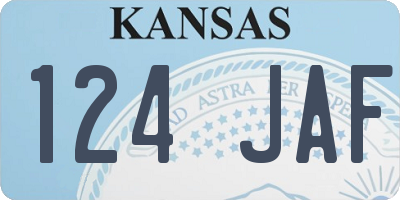 KS license plate 124JAF