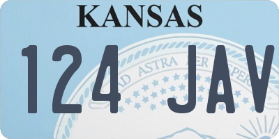 KS license plate 124JAV