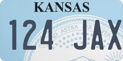 KS license plate 124JAX