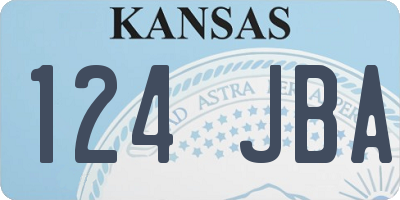 KS license plate 124JBA