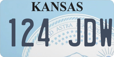 KS license plate 124JDW