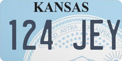 KS license plate 124JEY