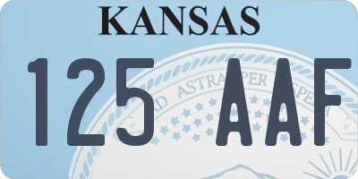 KS license plate 125AAF