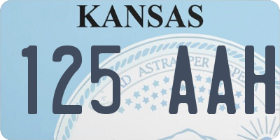 KS license plate 125AAH