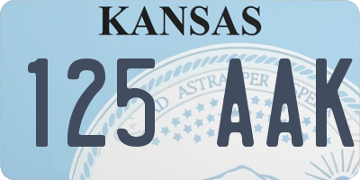 KS license plate 125AAK