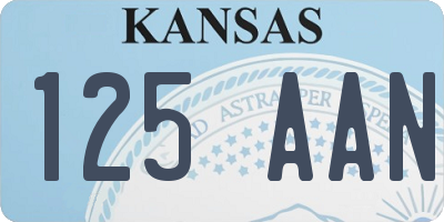 KS license plate 125AAN
