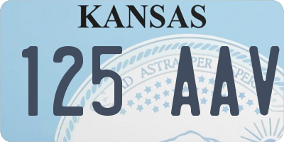 KS license plate 125AAV