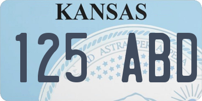 KS license plate 125ABD