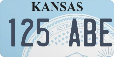 KS license plate 125ABE