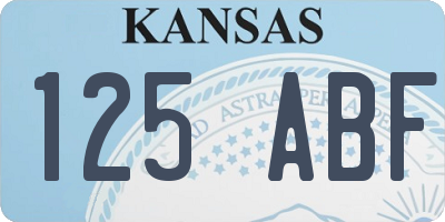 KS license plate 125ABF