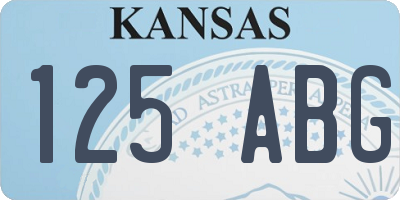 KS license plate 125ABG