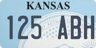 KS license plate 125ABH