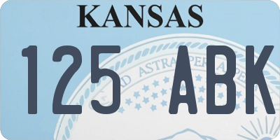 KS license plate 125ABK