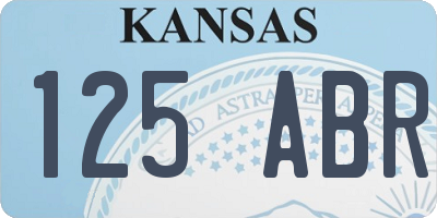 KS license plate 125ABR
