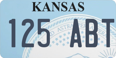 KS license plate 125ABT