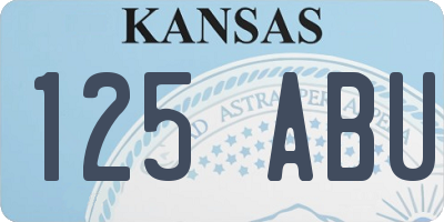 KS license plate 125ABU