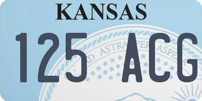 KS license plate 125ACG