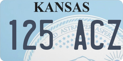KS license plate 125ACZ
