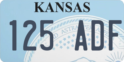 KS license plate 125ADF