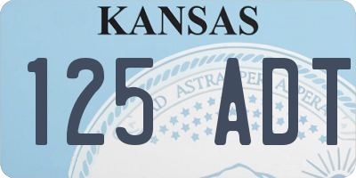 KS license plate 125ADT