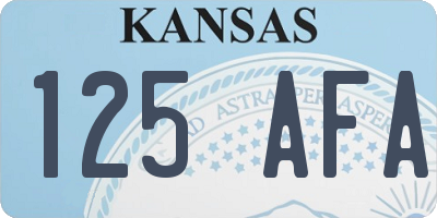 KS license plate 125AFA