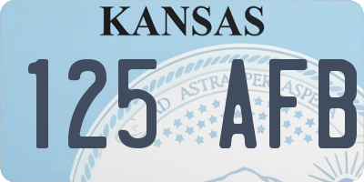 KS license plate 125AFB