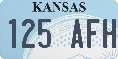 KS license plate 125AFH
