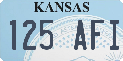 KS license plate 125AFI