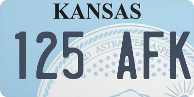 KS license plate 125AFK