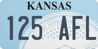 KS license plate 125AFL