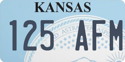KS license plate 125AFM
