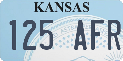 KS license plate 125AFR