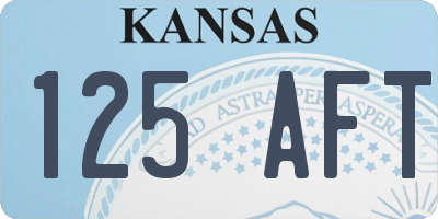 KS license plate 125AFT