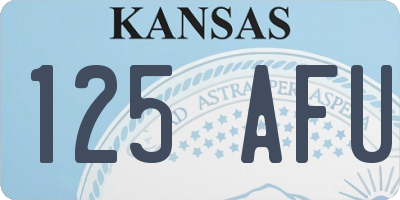KS license plate 125AFU