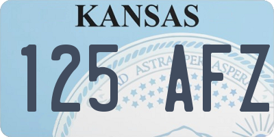KS license plate 125AFZ
