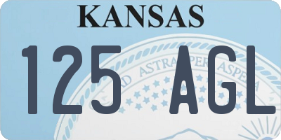 KS license plate 125AGL