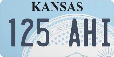 KS license plate 125AHI