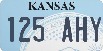 KS license plate 125AHY