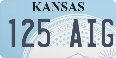 KS license plate 125AIG