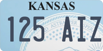 KS license plate 125AIZ