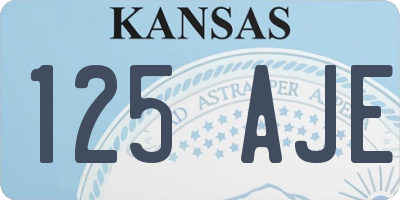 KS license plate 125AJE