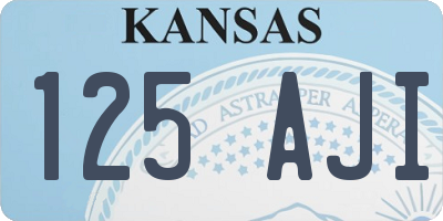 KS license plate 125AJI