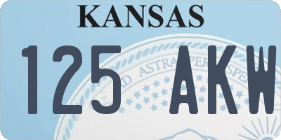 KS license plate 125AKW
