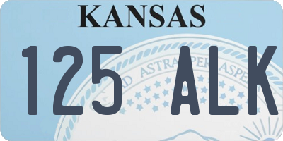 KS license plate 125ALK