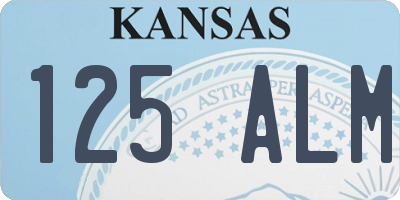 KS license plate 125ALM