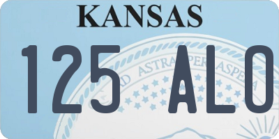 KS license plate 125ALO